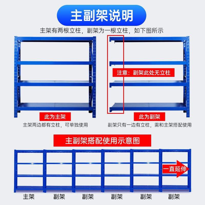 重型仓储货架仓j库置物架多层货架子家用库房储物架组合铁架子 - 图2