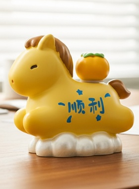 马年吉祥物公仔盲盒马上有钱摆件