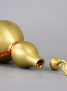 铜葫芦摆件d纯铜葫芦挂饰开口开盖空心大小葫芦挂件办公室摆设挂