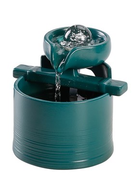 轻奢流水摆件循环水客厅家v居小B型办公室生财桌面喷泉创意现代招