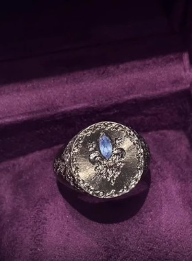 复古雕花彩宝戒指重工花纹女指环