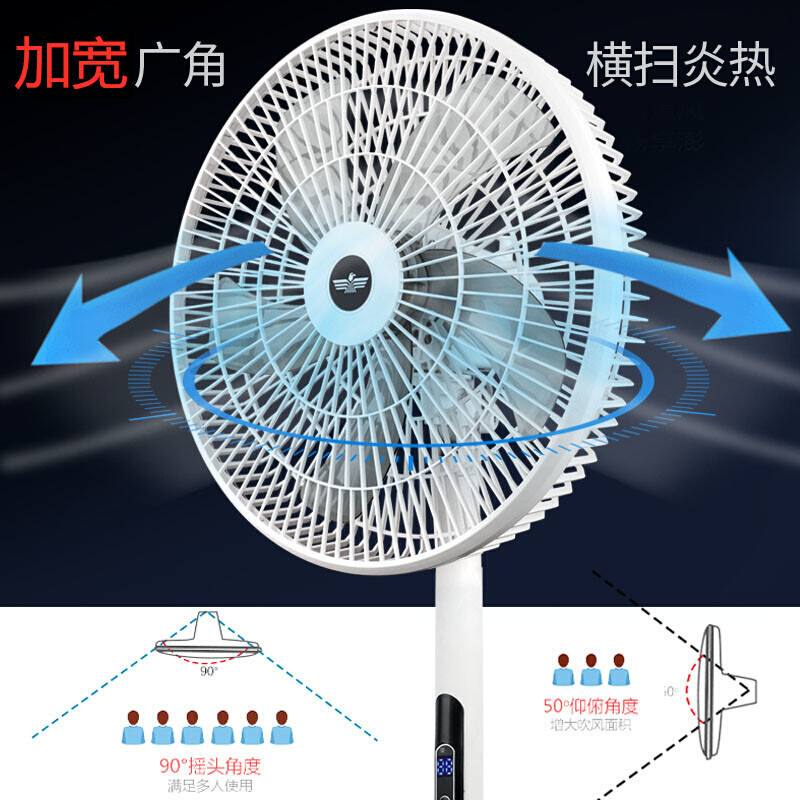新飞电风扇落地家用定时静音立式宿舍摇头居家办公大风力遥控电扇 - 图2