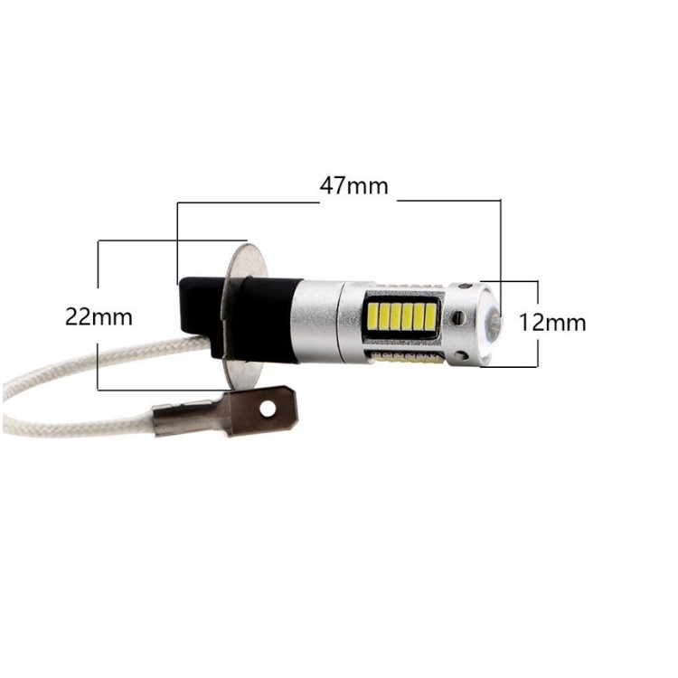 汽车ledH3前雾灯灯泡超亮带透镜大功率改装爆闪H3防雾灯冰蓝雾灯 - 图2