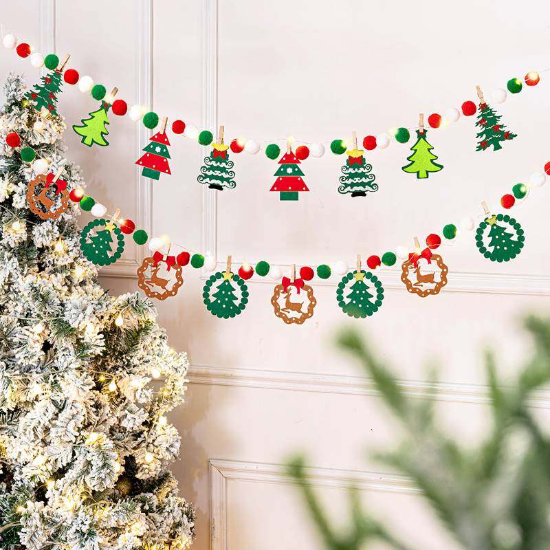 圣诞节装饰品拉旗挂饰挂旗场景布置拉花挂件灯饰墙面小彩旗吊饰树