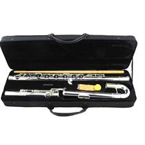 Bass long flute 16 holes closed hole silver plated bass long flute C tone bass long flute test class professional flute