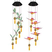 New Outdoor Solar Wind Bell LED Seven Color Gradient Animal Hummingbird Butterfly Butterfly
