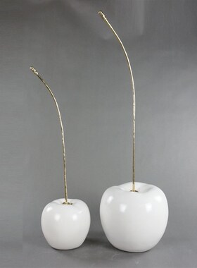 家饰美宅创意陶瓷水果红黑白w三色樱桃书房餐厅装饰工艺品桌面摆