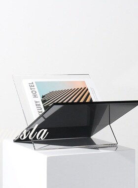 简约现代亚克力书架杂志架艺x术摆件家居桌面创意软装饰品书靠摆