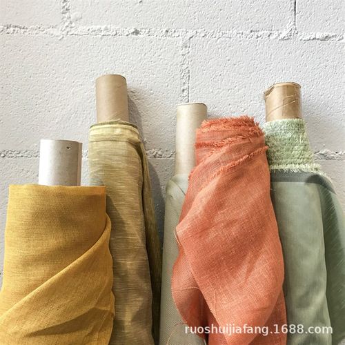 西洲谣纯亚麻雨露麻面料亚w麻原麻色桌布面料抱枕套西装服装家纺 - 图2