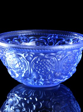 新品供碗佛前g琉璃供水杯 供佛斋碗家用拜神供碗 小号七彩八吉祥