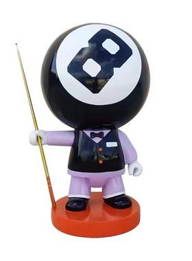 乔氏独牙卡通黑八黄九玻璃钢公仔台球台球厅俱乐部装饰送礼大摆件