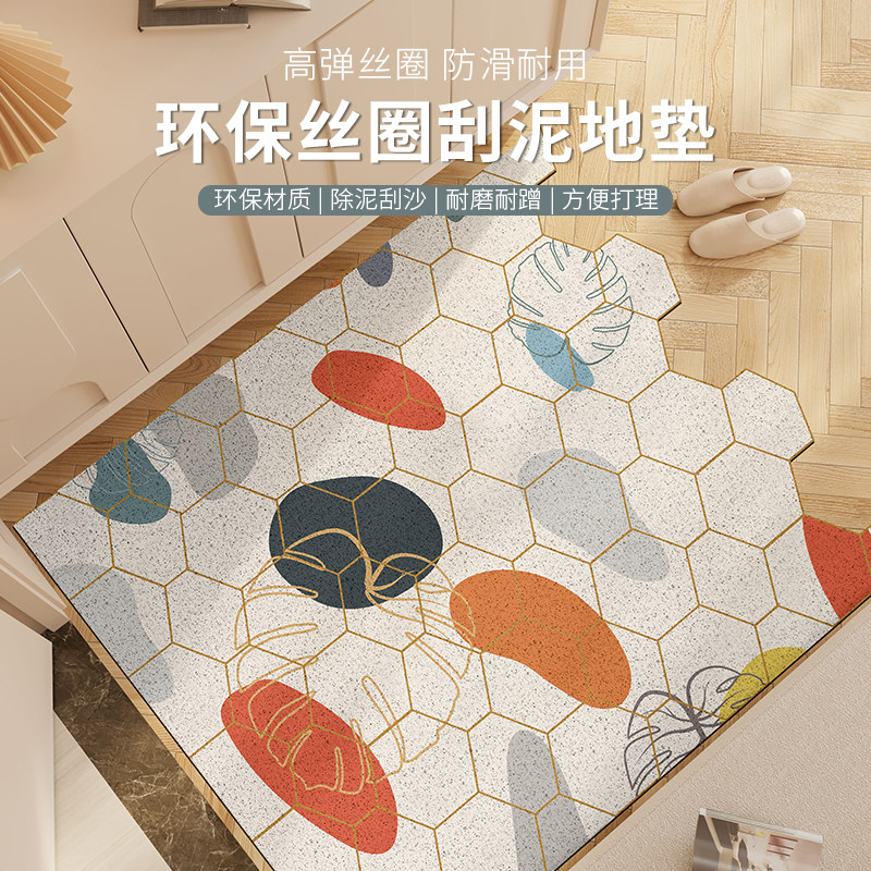 清新风入户门丝圈地垫进门u玄关蹭土耐脏脚垫大门口可裁剪防滑地,淘宝优惠券,粉丝福利购,淘宝优惠卷