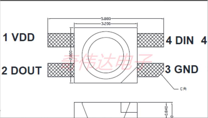 WS2812B灯珠3528反贴幻彩6028内置高亮鼠标键盘专用机械键盘灯珠-图1