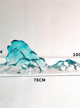 现代简约透明树脂假山雕塑酒店大堂售楼处别墅玄关装饰工艺品摆件