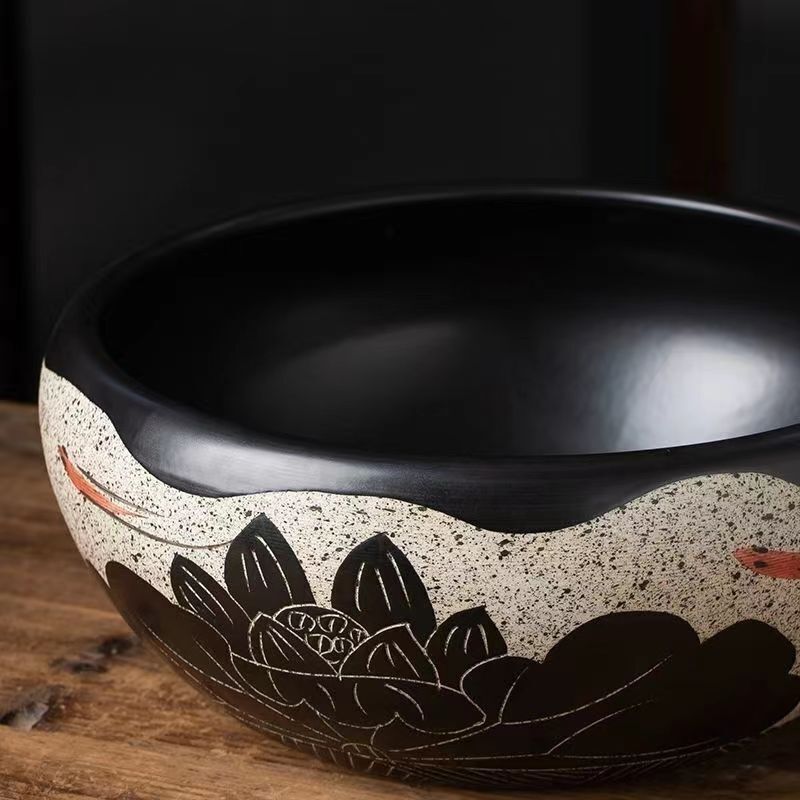 陶瓷鱼缸古法养鱼缸荷花盆铜钱草睡碗莲水培花Q盆乌龟缸客厅摆件,淘宝优惠券,粉丝福利购,淘宝优惠卷