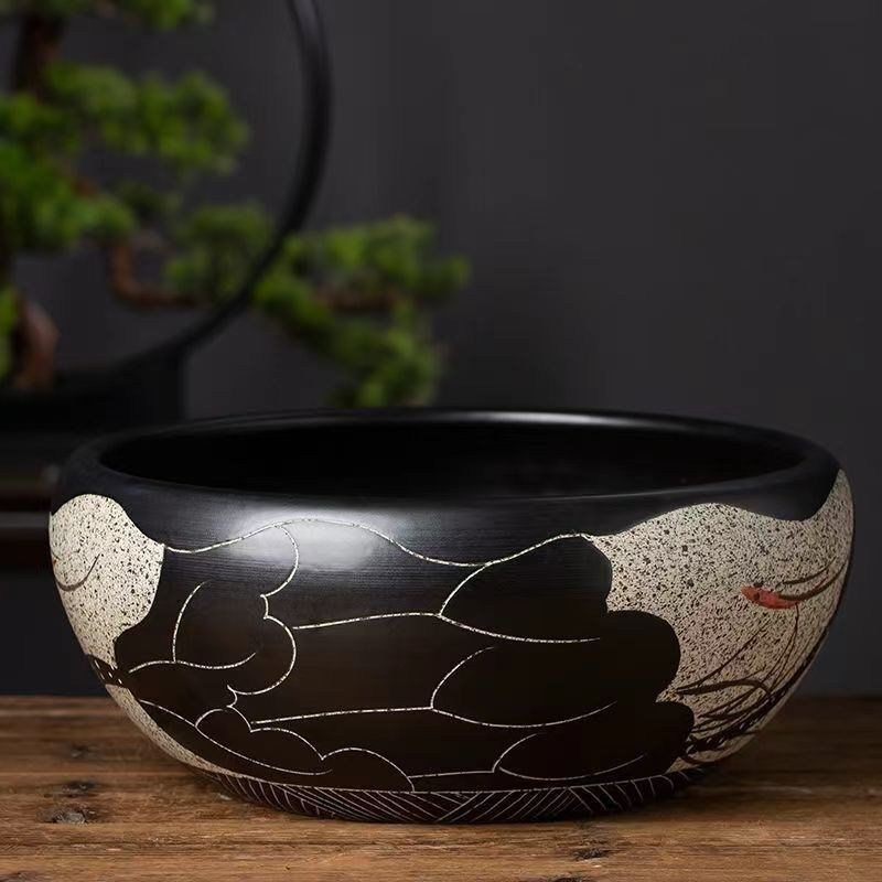 陶瓷鱼缸古法养鱼缸荷花盆铜钱草睡碗莲水培花Q盆乌龟缸客厅摆件,淘宝优惠券,粉丝福利购,淘宝优惠卷