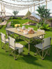 Outdoor table, foldable, portable lifting stall, egg roll table, table and chairs, a complete set of picnic and camping equipment set