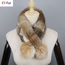 New Russian Women Genuine Rabbit Fur Scarf Winter Ladies