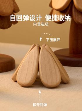 高级感圣诞树隔热垫餐桌摆件创意一棵树实木防烫锅垫折叠杯垫碗垫
