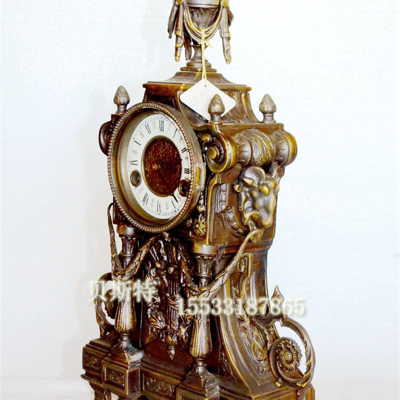 全铜做旧b座钟老式上弦报时座钟仿古董钟家居装修样板间座钟,淘宝优惠券,粉丝福利购,淘宝优惠卷
