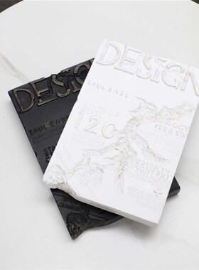 现代简约复古树脂浮雕仿真u书本桌面摆件客厅卧室玄关软装家居饰