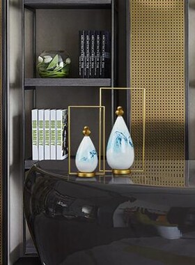 现代新中式陶瓷储物n罐摆件创意客厅茶室酒柜玄关软装饰品家居摆