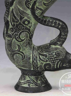处理仿古青铜器十二生肖酒杯牛A羊酒樽古玩收藏杂项 工艺品摆件