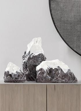 新中式景观石假山摆件抽s象石头雕塑客厅玄关酒柜样板房间软装饰