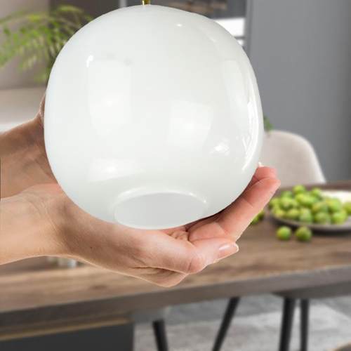 简约现代餐厅奶白玻璃罩吊灯螺口灯泡灯具床头灯灯饰客厅照明 灯 - 图2