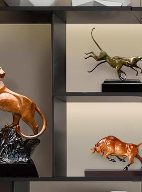 黄铜摆件 铜雕塑工艺品商务礼品 客厅办公室电视柜装饰品摆设