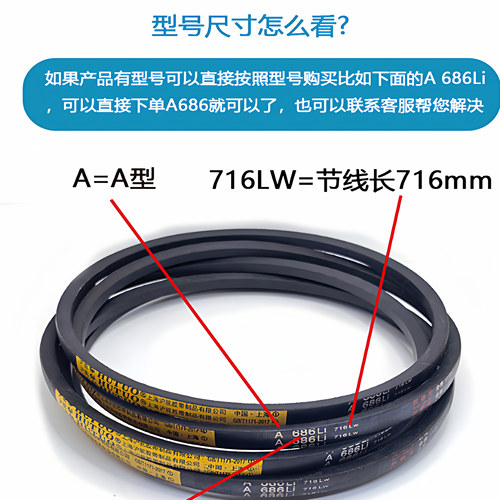 沪驼三角带A型A400-A4013Li橡胶传动带工业皮带发动机电机 - 图1