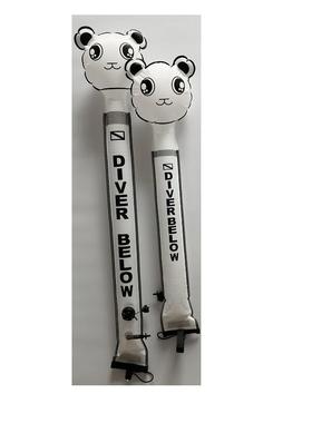 1.5M卡通头潜水象拔SMB浮标浮棒技潜深潜装备充气像拔两用SMB