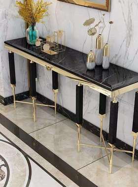 轻奢大理石玄关台简约现代新中式条几靠墙条案桌客厅入户玄关桌子