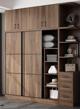 北欧推拉门衣柜现代简约小户型衣柜卧室大衣橱家用经济型板式衣柜