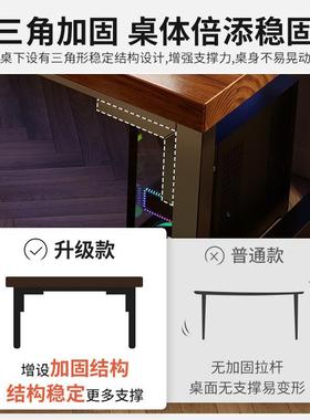 实木电脑桌台式家用学生书桌写字桌卧室简约双人电竞办公桌工作台