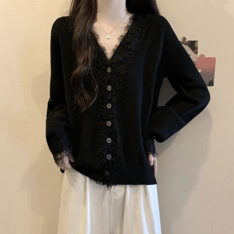 实拍胖mm秋装大码女装毛衣蕾丝拼接设计感针织衫显瘦宽松洋气上衣,淘宝优惠券,粉丝福利购,淘宝优惠卷