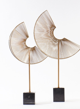 欧式金属几何玄关k摆件现代样板间客厅铁艺软装办公室端景台饰品