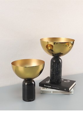 现代简约大理石黄洞石p果盘托盘客厅餐桌茶几样板间售楼收纳盘摆