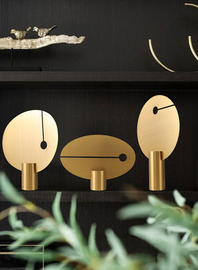 简约现代a摆件几何金色装饰办公室客厅样板间书房桌面摆设北欧轻