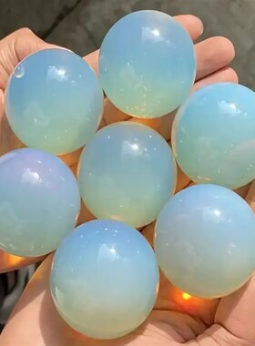 天然水晶蛋白石球m摆件客厅玄关办公室前台桌面装饰品鱼缸花盆配