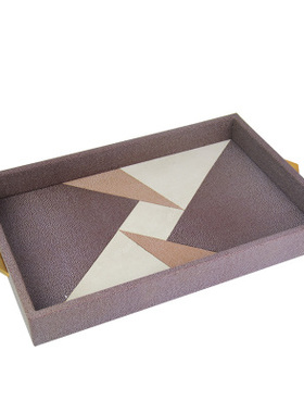 现代北欧样板房卧室床头柜妆台皮质首饰H盒装饰储物套盒摆件装饰