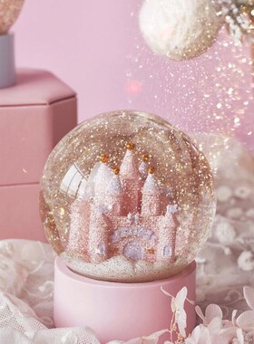 朝暮水晶球城堡玻璃摆件创意浪漫新E婚纪念日节日女生闺蜜生日礼