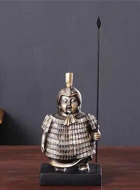 摆件装饰品兵g马俑家居办公工艺创意玄关中式室新桌面复古电视柜