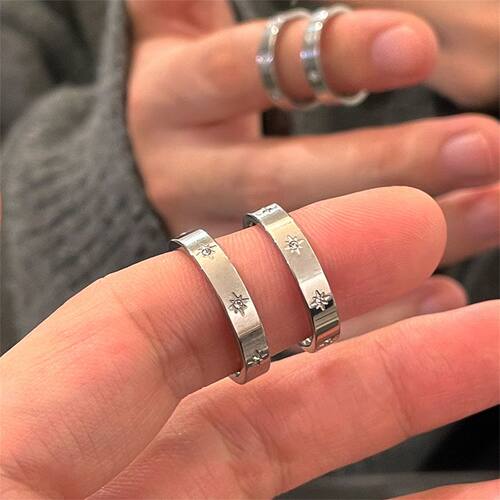 星芒钛钢男款戒指女小众设计感指环食指戒轻奢情侣对戒2026新款 - 图0
