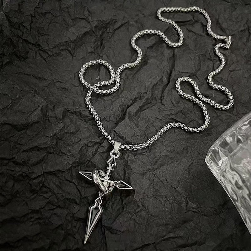 国潮复古环绕十字架钛钢项链男个性百搭轻奢锁骨链女ins小众设计,淘宝优惠券,粉丝福利购,淘宝优惠卷