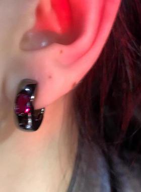 枪黑色耳扣小众高级感冷淡风