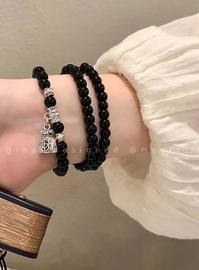 新中式山鬼花串珠双层手串女国风