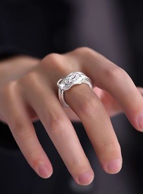 国潮神龙男士戒指本命年