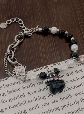 黑白小幽灵串珠儿童手链女