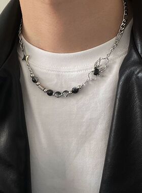 蜘蛛拼接项链锁骨链男小众高级感